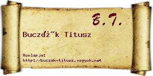 Buczák Titusz névjegykártya